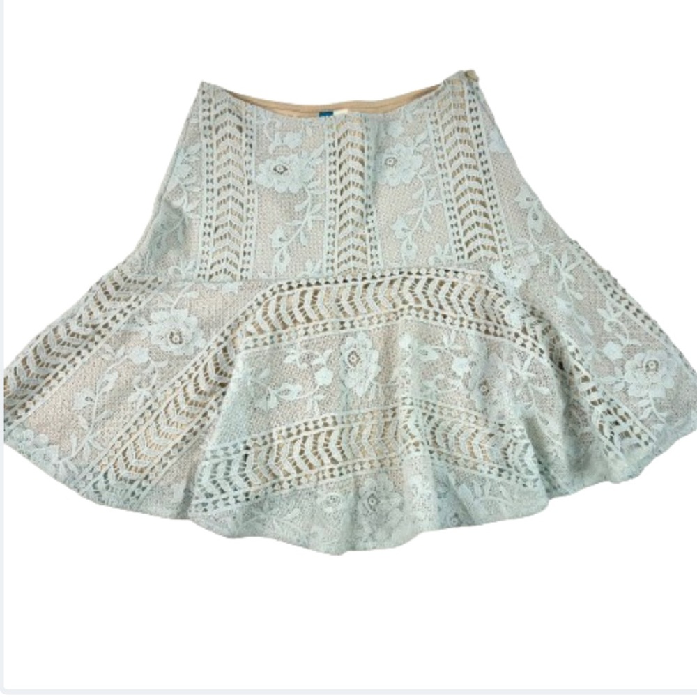 Light Blue Lace Mini Skirt